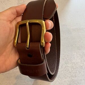 CARHARTT Men's Brown Leather Belt with Brass Buckle Size 34